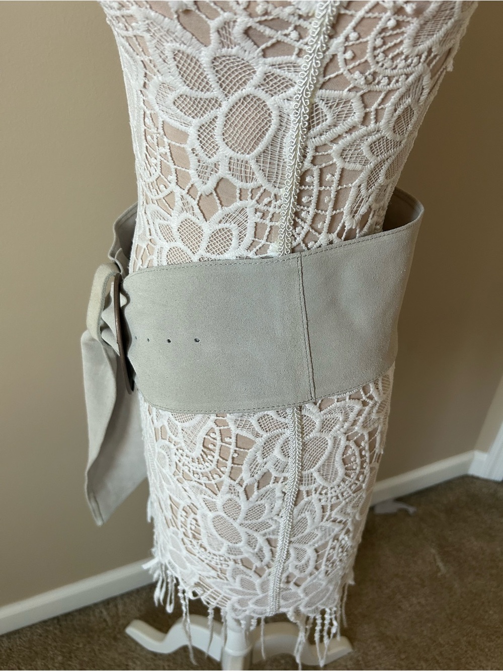 Free People Suede Wrap Belt grey with Round Buckle S/M - Picture 5 of 10